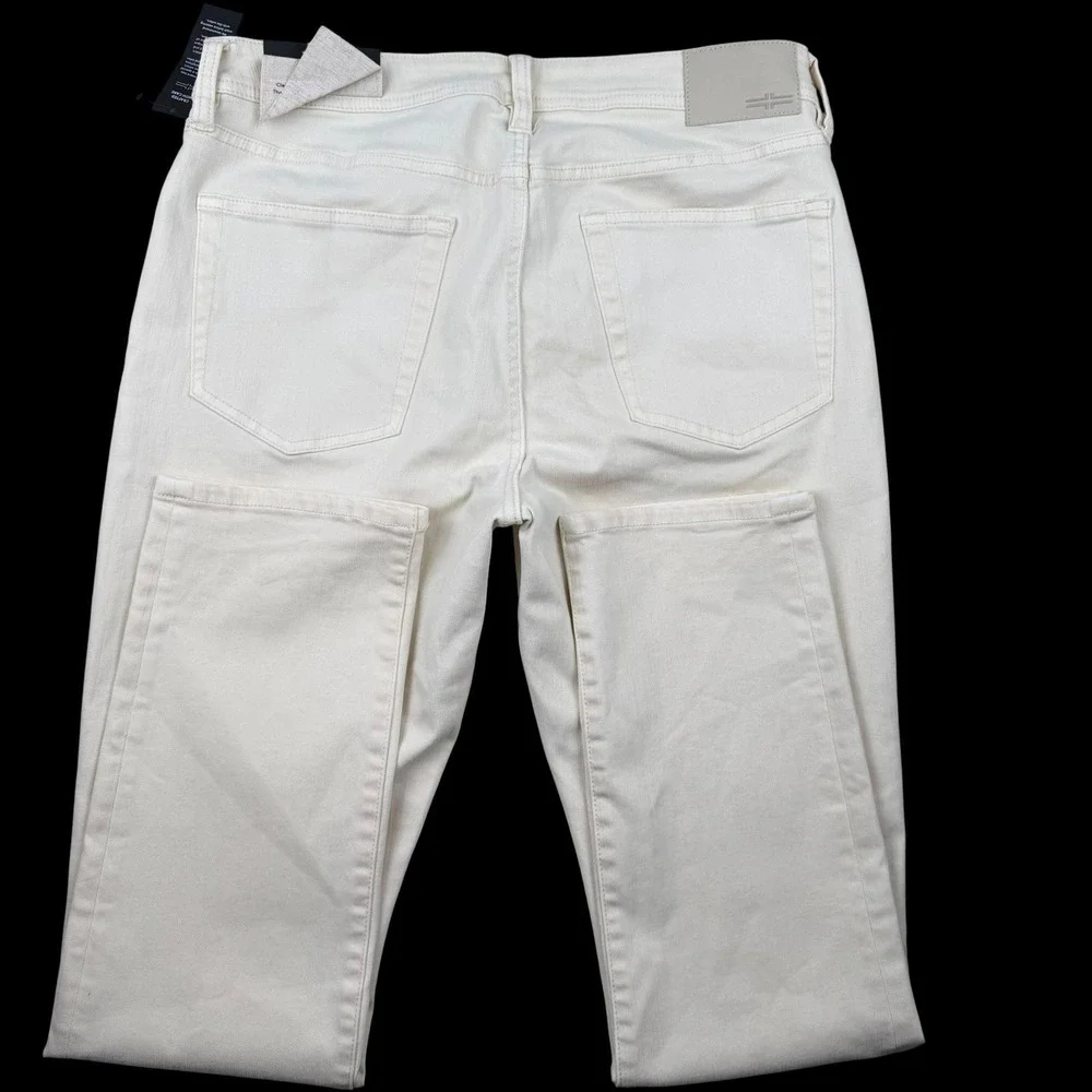 Liverpool Jeans Mens 33x32 White Kingston Modern Slim Straight Stretch Denim